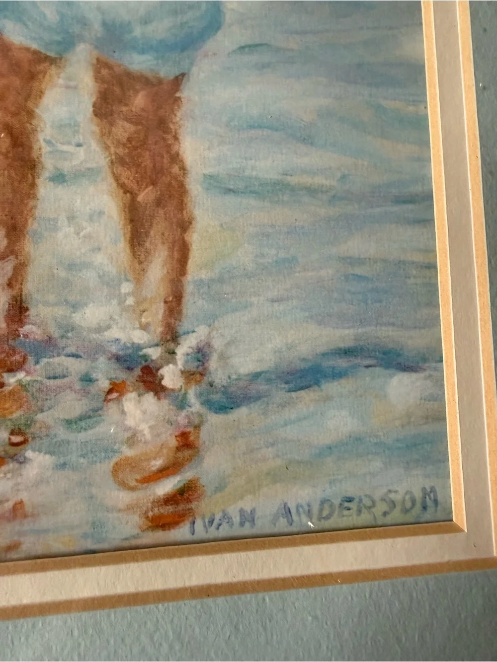 Vintage Coastal Children Beach Walk Wall Art Ivan Anderson Framed Print
